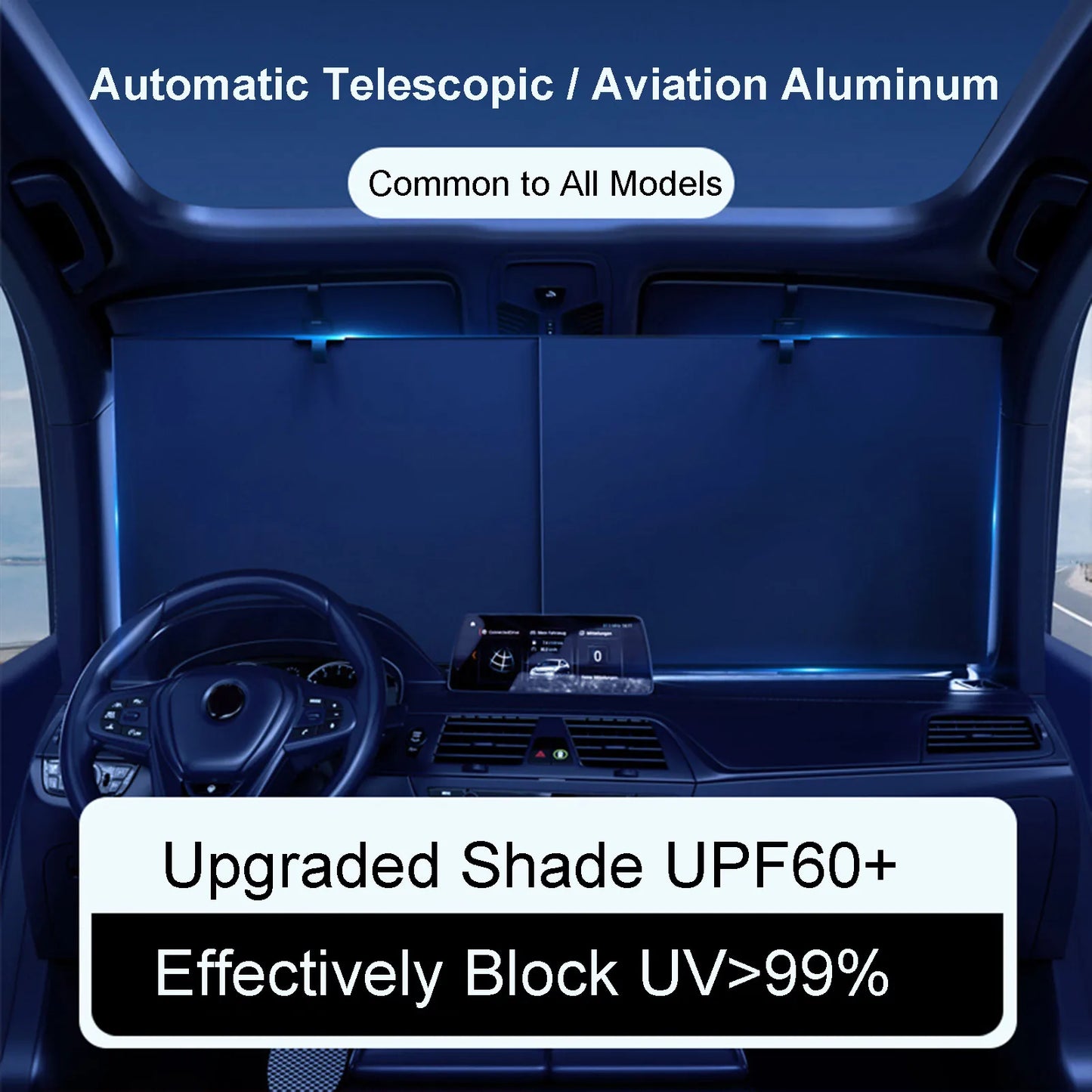 Auto Retractable Sun Shade for Car Front