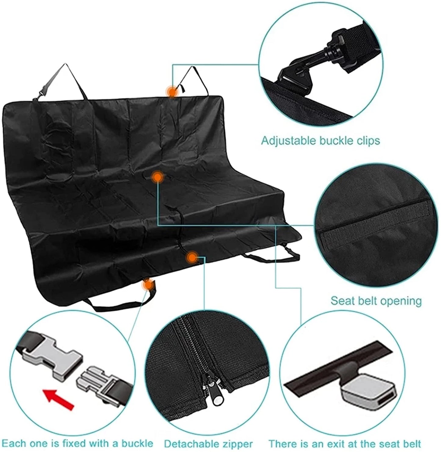 Foldable Waterproof Dog Car Seat Cover