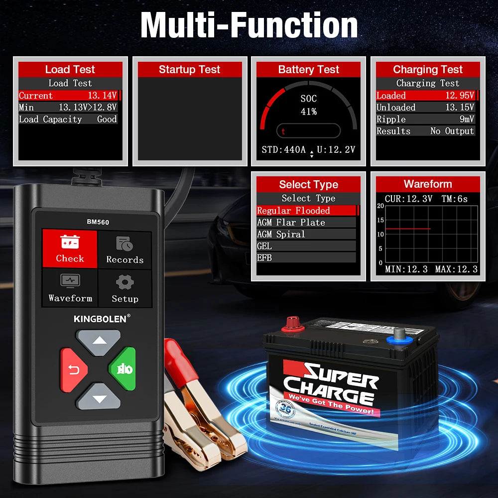Car Motorcycle Battery Tester System Analyzer