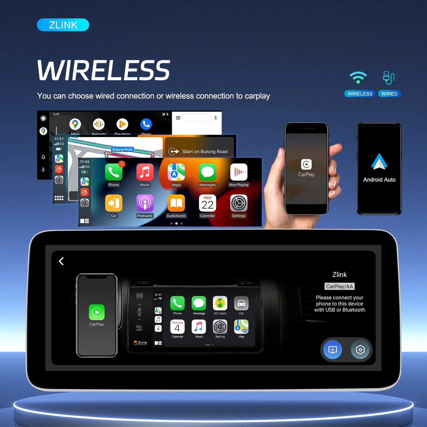 Podofo 12.3inch 8Core Android Car Radio