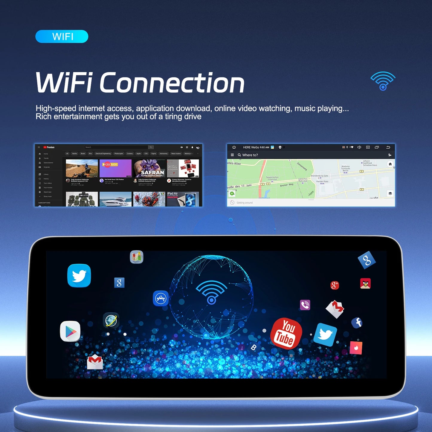 Podofo 12.3inch 8Core Android Car Radio