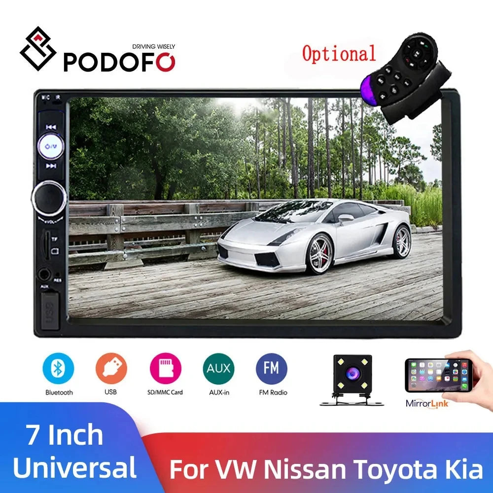 Podofo 2 Din Bluetooth Car Stereo