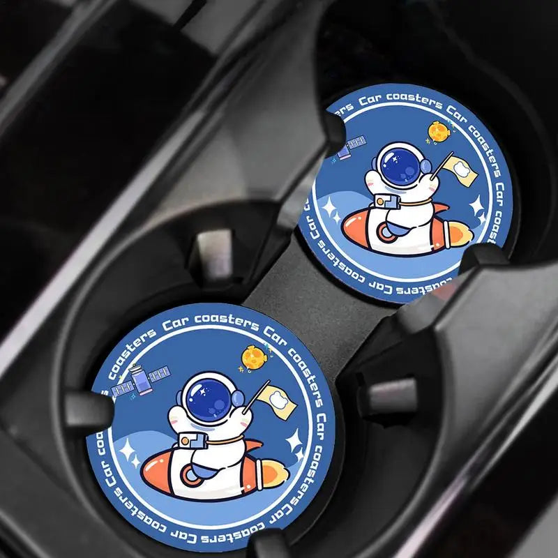 Astronaut Design Car Cup Pad Coasters