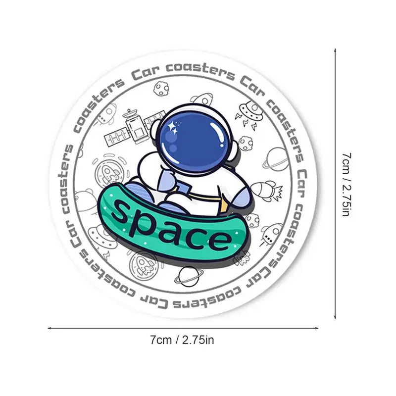 Astronaut Design Car Cup Pad Coasters