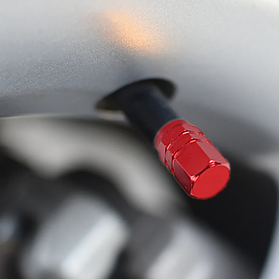 Red Car Wheel Valve Stems Cap