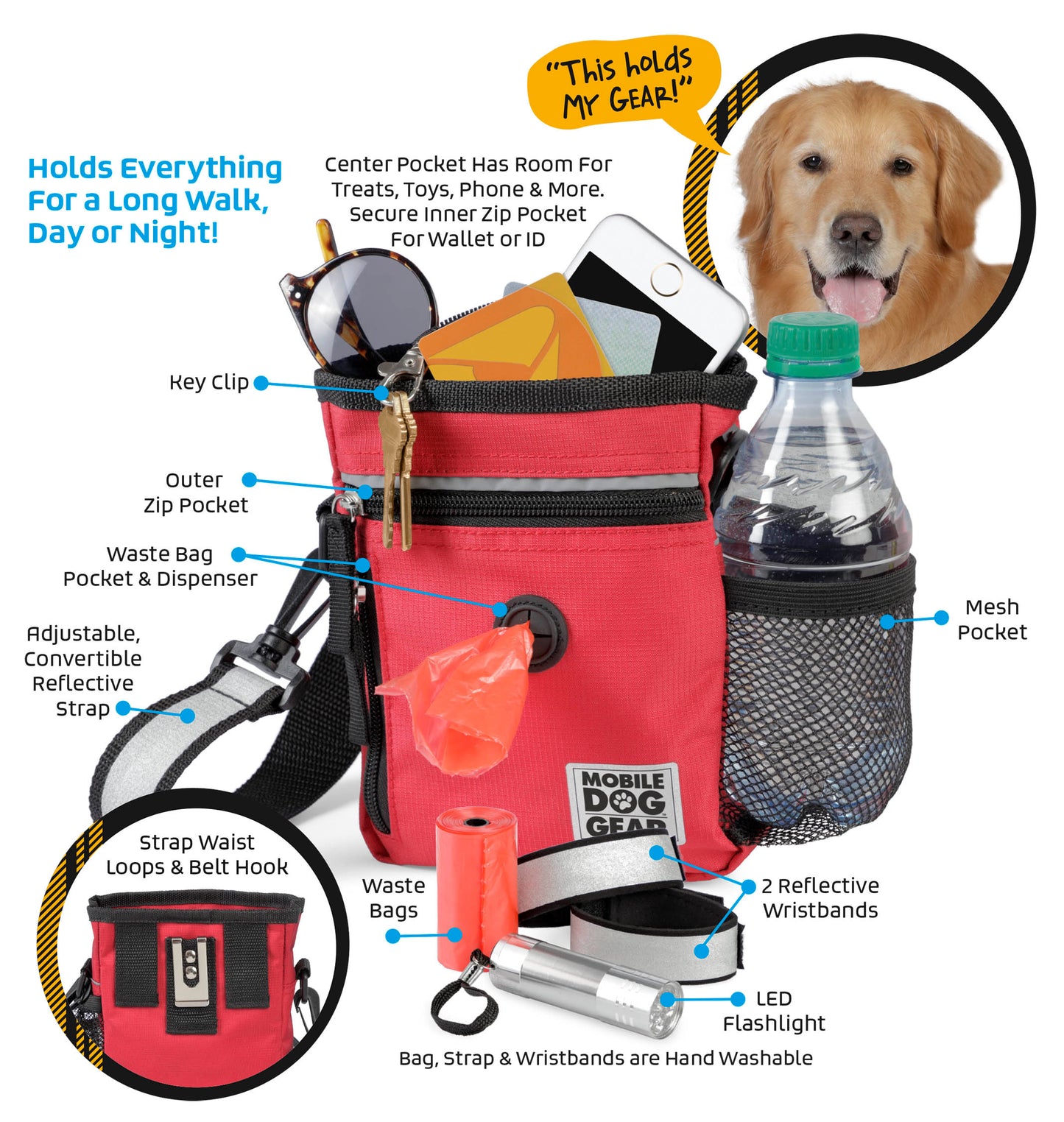 Bundle: ODG Day/Night Walking Bag (Red) and ODG Ultimate Week Away Duffle TM (Red)