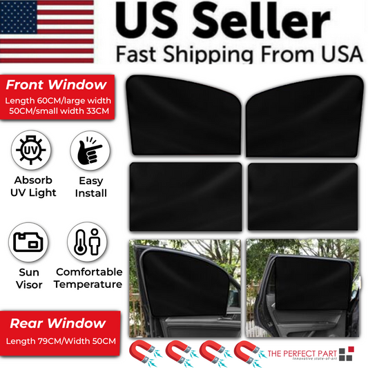 4X Magnetic Car Side Front Rear Window Sun Shade Cover Mesh Shield UV Protection