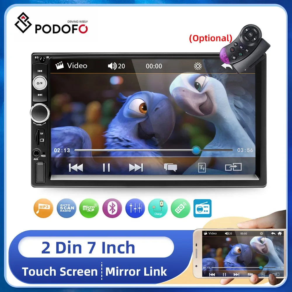 Podofo 2 Din Bluetooth Car Stereo